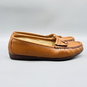 SAS Shoes Womens 9 W Brown Leather Tassel Loafers Kiltie Moc Toe Slip On Comfort